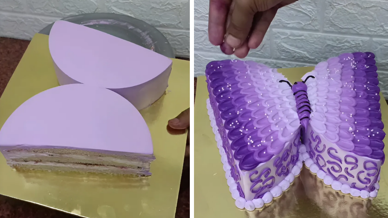 torta a forma di farfalla